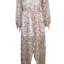 Gold Sparkle Sequined Fringed V-Neck Maxi Dress-3