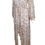 Gold Sparkle Sequined Fringed V-Neck Maxi Dress-4