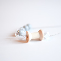 Grey Beads Glass Necklace NL0940 - Thumbnail 2