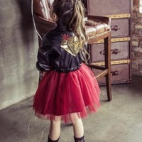 Faux Leather Tulle Dress - Thumbnail 1