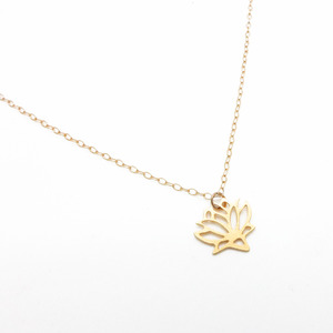 Gold Lotus Necklace - Thumbnail 2