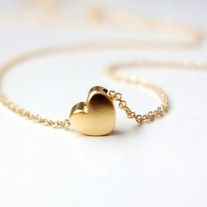 Dainty Heart Necklace in silver or gold - Thumbnail 2