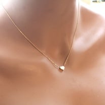 Dainty Heart Necklace in silver or gold - Thumbnail 4