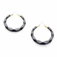 Retro Resin Hoop Earring - Thumbnail 1