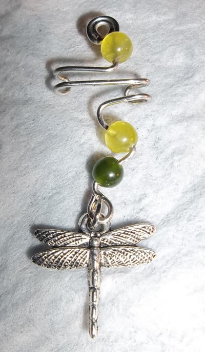 "Green dragonfly" ear cuff