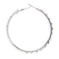 Mixed metal row hoop earrings - Thumbnail 1