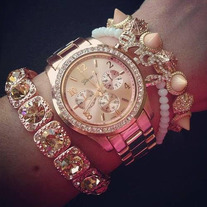 Rose Gold Crystal Watch