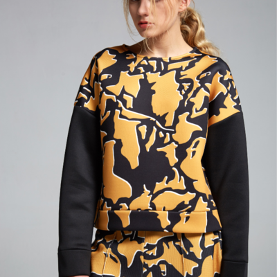 Yen camo black stiched design sweatshirts e051
