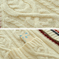 Fashion Harajuku V-neck Striped Sweater Cardigan - Thumbnail 3