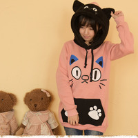 Sweet Girls Cat Hooded Coat - Thumbnail 4