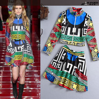 EUROPEAN STYLE RETRO JACKET AND SKIRT SUIT WOMEN DRESS - Thumbnail 1