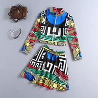 EUROPEAN STYLE RETRO JACKET AND SKIRT SUIT WOMEN DRESS - Thumbnail 3