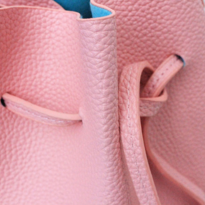 Pink bucket bag