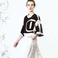 YEN BLACK AND WHITE BRUSHED T SHIRT B2010 - Thumbnail 2