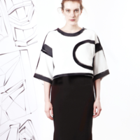 YEN BLACK AND WHITE BRUSHED T SHIRT B2010 - Thumbnail 3