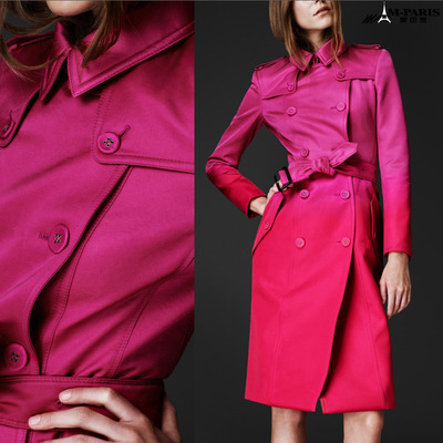 Pink fuchsia double breasted thick womens coat blazer jacket