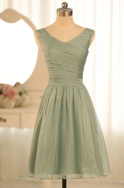 dusty green bridesmaid dresses, short bridesmaid dresses, chiffon bridesmaid dresses, cheap bridesmaid dress, simple bridesmaid dresses, 145682