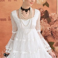 BLACK Lace Gothic Choker Necklace Goth Victorian Lolita Steampunk Rococo Wedding - Thumbnail 1