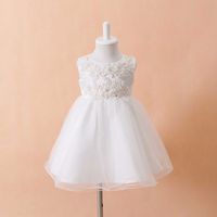 Baby Girl Cream White Party Embroidery Lace Pearl Dress With Outwear and Hat 6M - Thumbnail 1