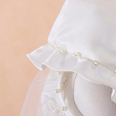 Baby girl cream white party embroidery lace pearl dress with outwear and hat 6m