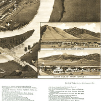 Missoula, Montana in 1884 - Bird's Eye View Map, Aerial, Panorama, Vintage, Antique, Reproduction, Giclée, Fine Art, Wall Art, History - Thumbnail 3
