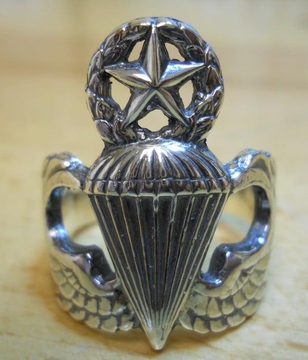Army Airborne Master Parachutist Jump Wing Badge Ring