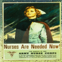 Vintage Patriotic Military Art - Army Nurse Corps - Nurses Are Needed Now - Handmade Recycled Tile Coaster