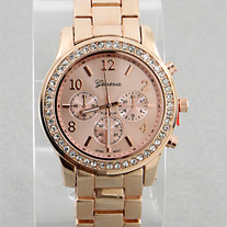 Rose Gold Crystal Watch - Thumbnail 2