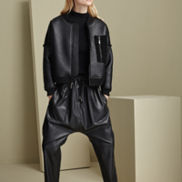 YEN SUEDE LEATHER STITCHED DESIGN JACKET PANTS SUIT C2091 - Thumbnail 3