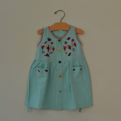 Flower embroidered dress size 12-30 mos.