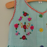 Flower Embroidered Dress Size 12-30 mos. - Thumbnail 1