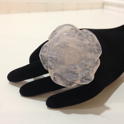 Rose quartz cocktail ring