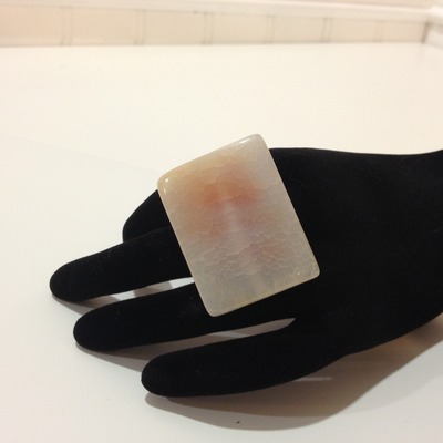 Rectangle quartz cocktail ring