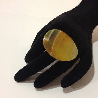 Yellow jasper cocktail ring