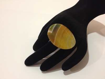 Yellow jasper cocktail ring
