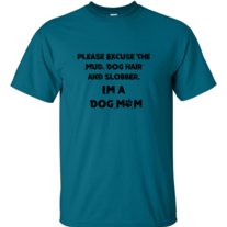"Dog Mom" tee- Galapagus Blue