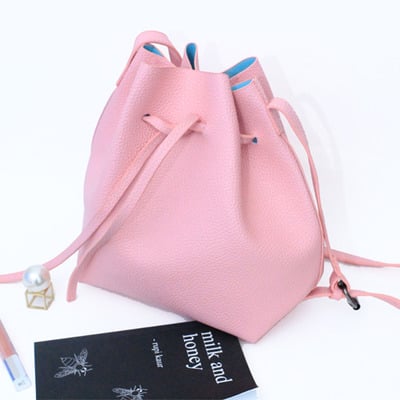 Pink bucket bag
