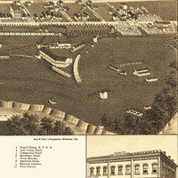 Mandan, North Dakota in 1883 - Bird's Eye View Map, Aerial, Panorama, Vintage, Antique, Reproduction, Giclée, Fine Art, Wall Art, History - Thumbnail 3