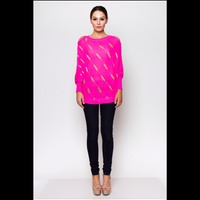 Pink Dolman Sleeve Knit Sweater - Thumbnail 2