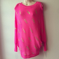 Pink Dolman Sleeve Knit Sweater - Thumbnail 3