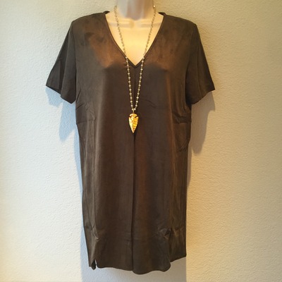 Olive Suede Mini Dress