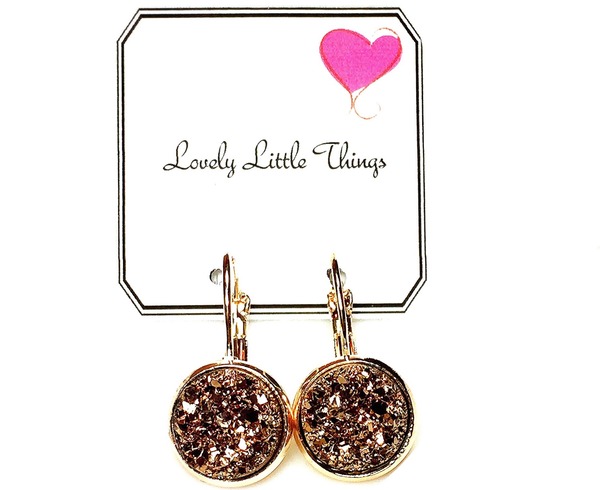 12mm Rose Gold Drop Earrings with Rose Gold Setting