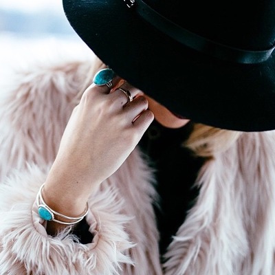 Turquoise matrix bracelet