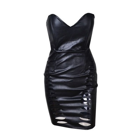 Black Bra Strapless Cut Out Dress