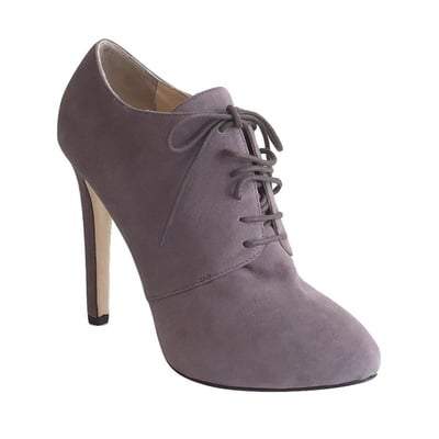 BARNEYS NY Mauve Italian Suede Lace-Up Platform Bootie