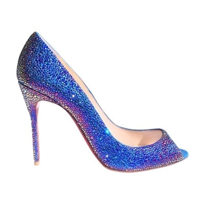Christian louboutin "sexy strass" swarovski crystal peep toe stiletto pump