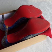CHRISTIAN LOUBOUTIN "Sexy Strass" Swarovski Crystal Peep Toe Stiletto Pump - Thumbnail 3