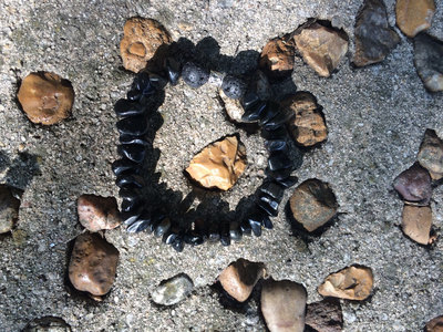 Lava Rock, Black Obsidian and Tourmaline bracelet