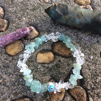 Aquamarine x Clear Quartz bracelet - Thumbnail 1