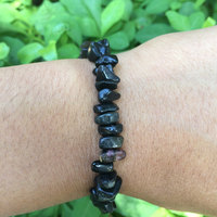 Lava Rock, Black Obsidian and Tourmaline bracelet - Thumbnail 1